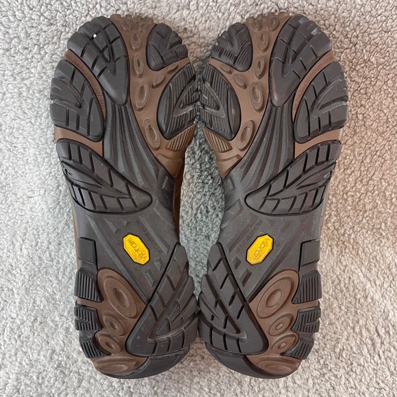 Merrell Jungle Moc Mens 13 Brown Leather Slip On Hiking Outdoor Vibram Shoes - Picture 7 of 9